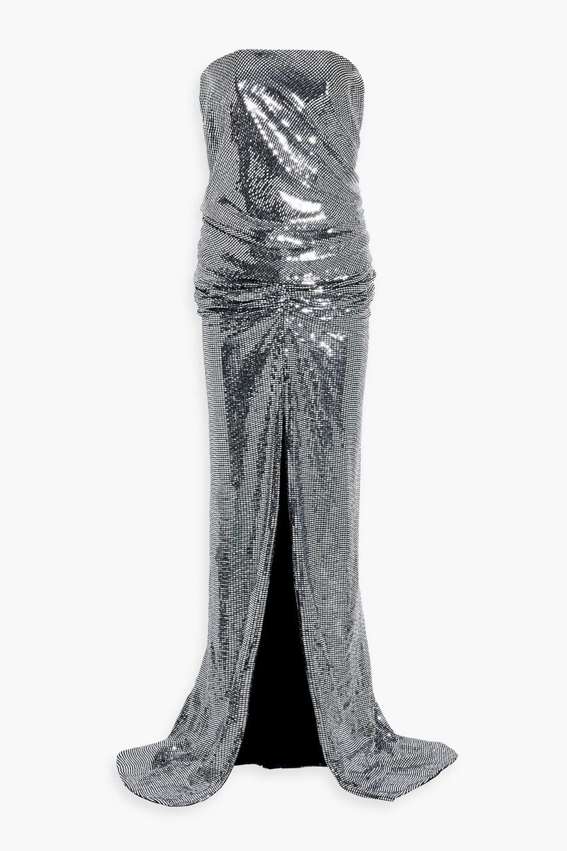 Rhea Costa - Strapless draped sequined jersey gown - Metallic - IT 40