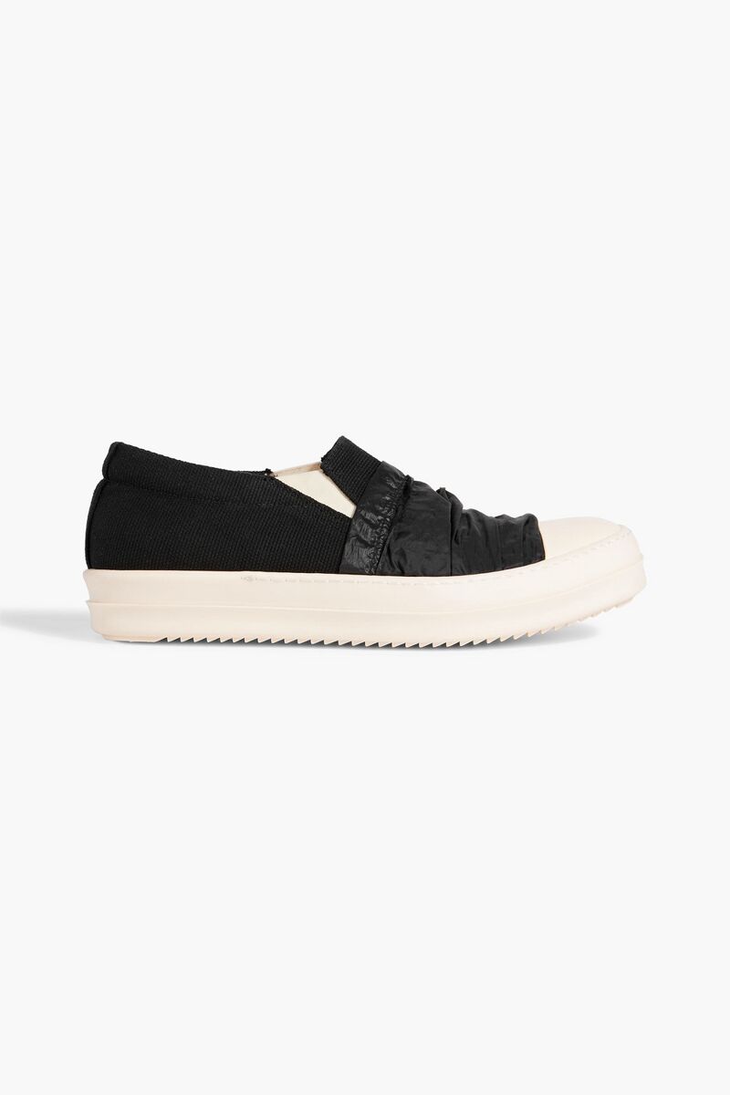 Rick Owens - Canvas, shell and leather slip-on sneakers - Black - EU 40