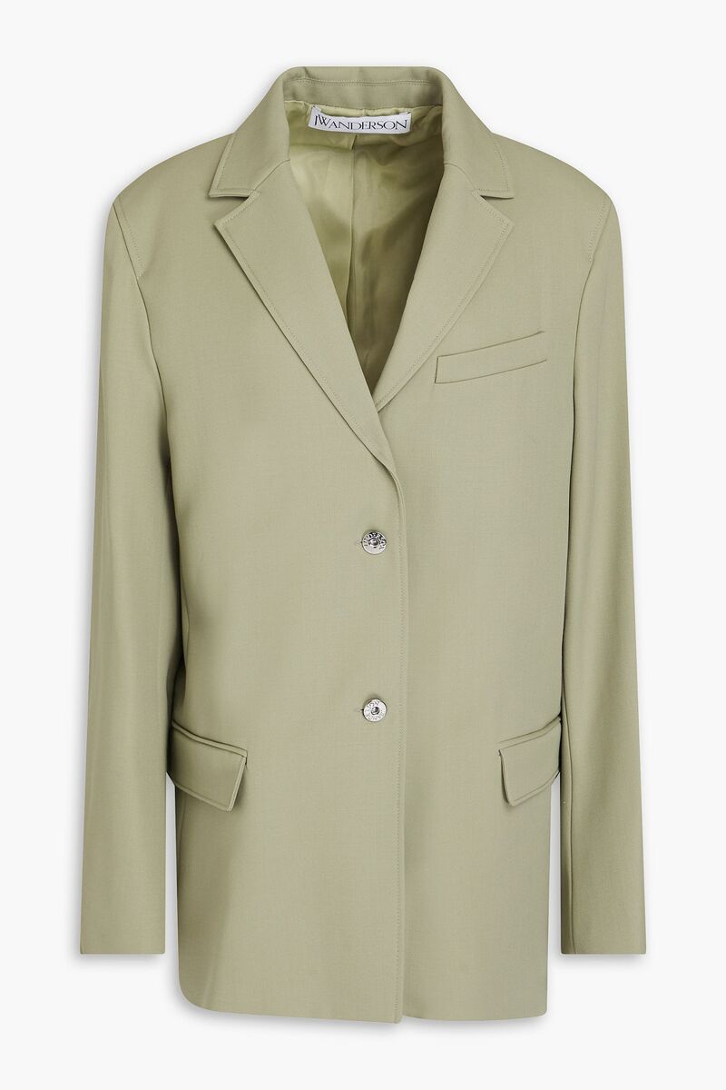 JW Anderson - Oversized grain de poudre wool blazer - Green - UK 4