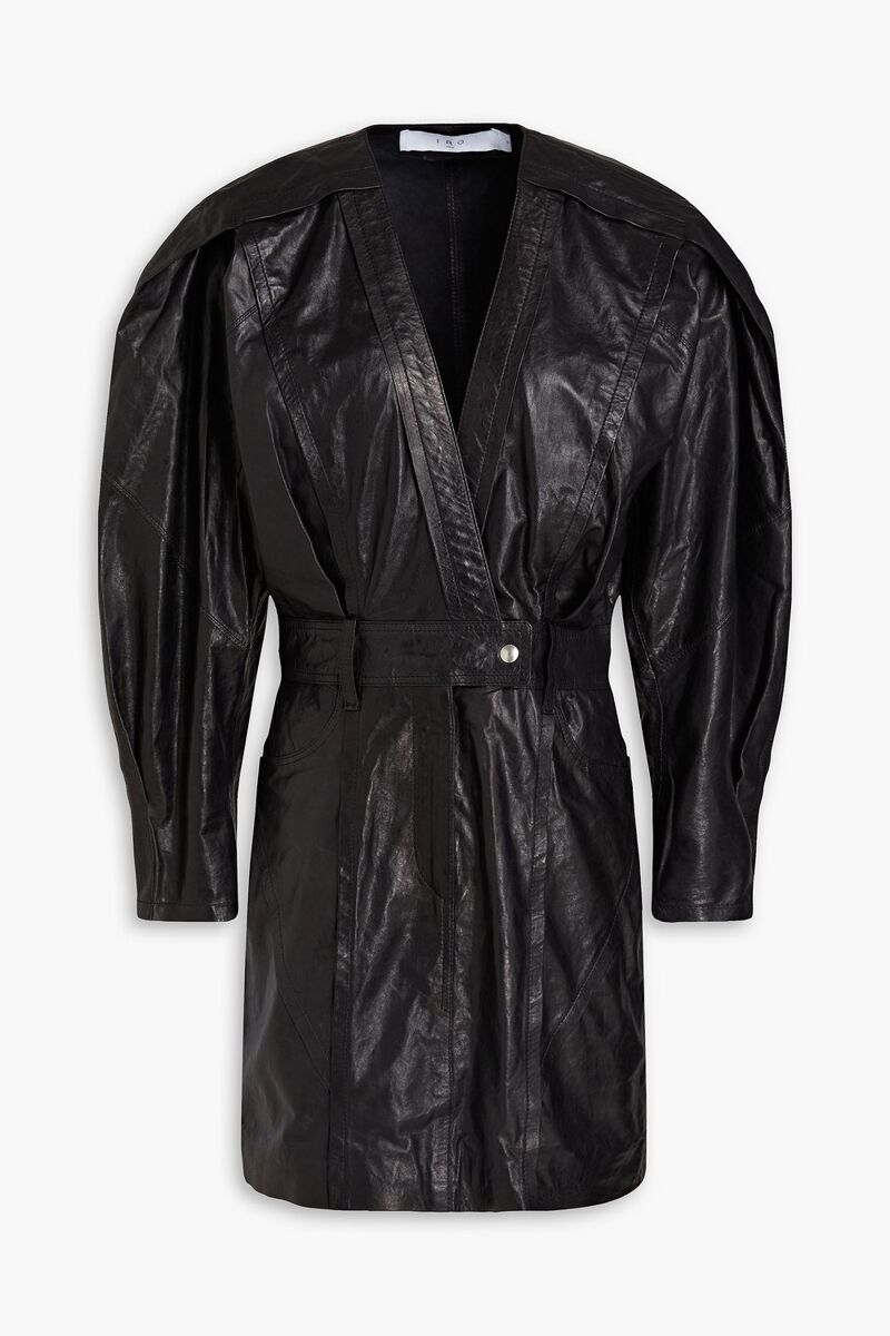 IRO - Kala crinkled-leather mini dress - Black - FR 34