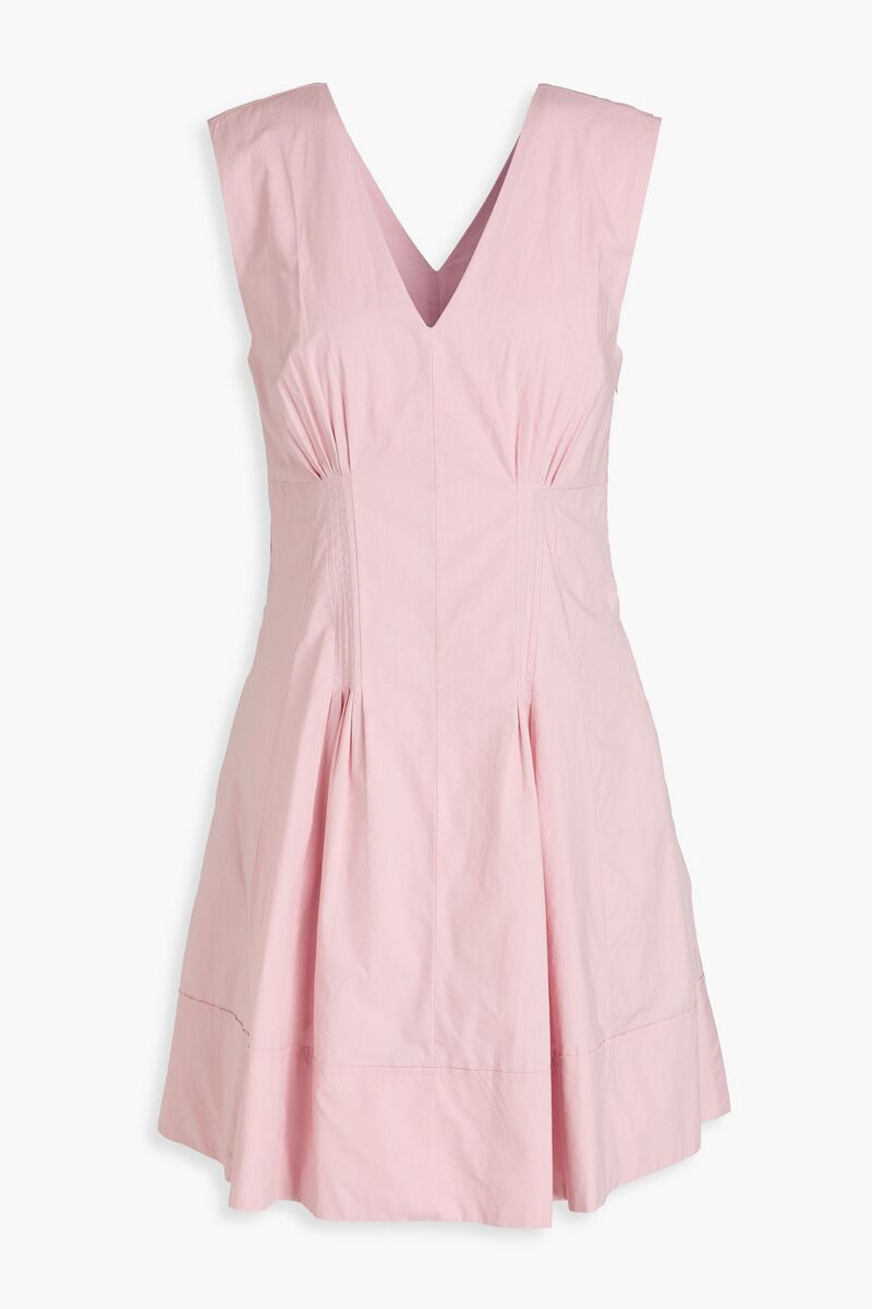 Derek Lam 10 Crosby - Concha pleated cotton-poplin mini dress - Pink - US 6
