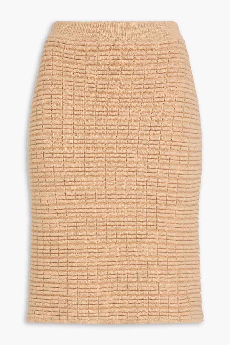 Khaite - Textured-knit cashmere-blend skirt - Neutral - M