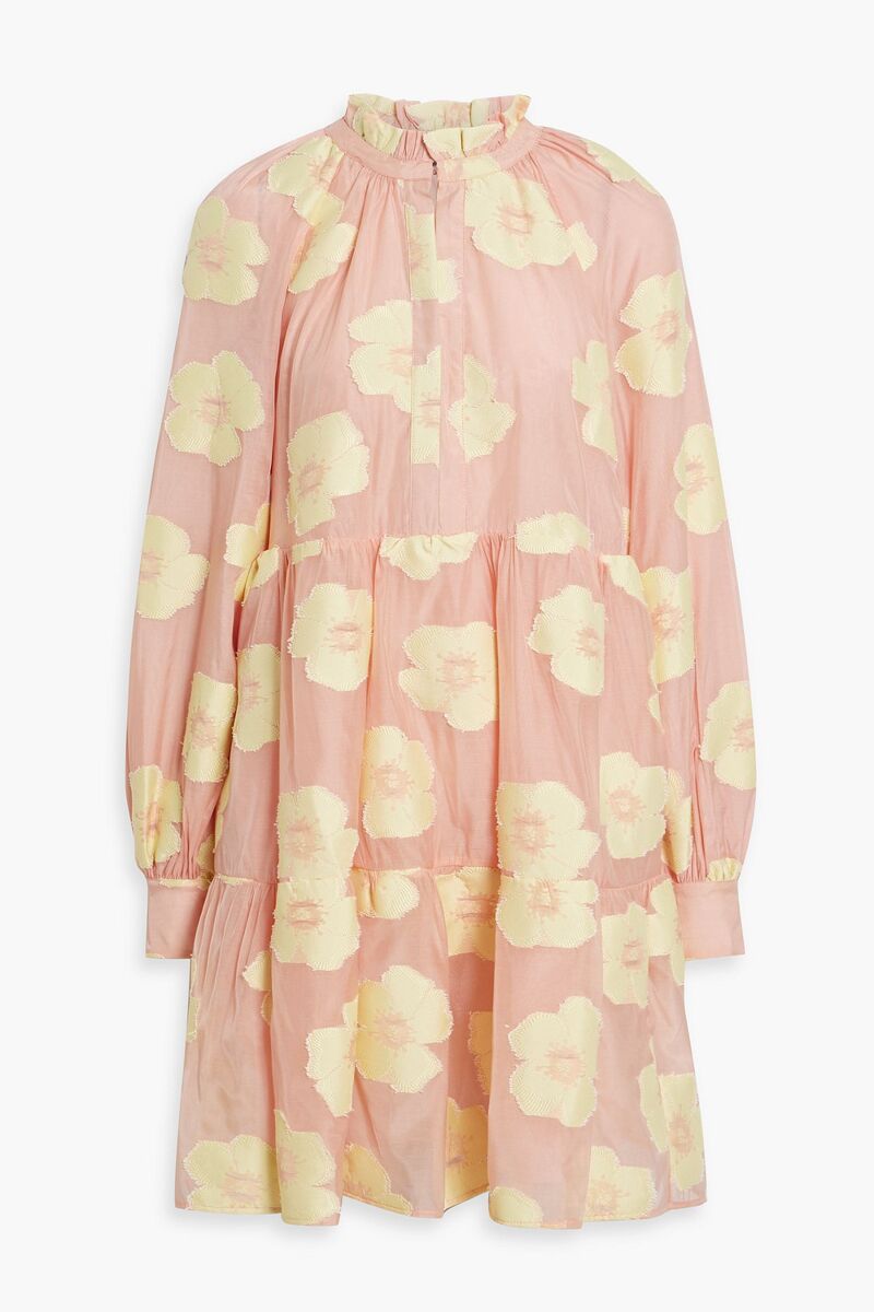 Stine Goya - Jasmine fil coupé organza mini dress - Pink - XS