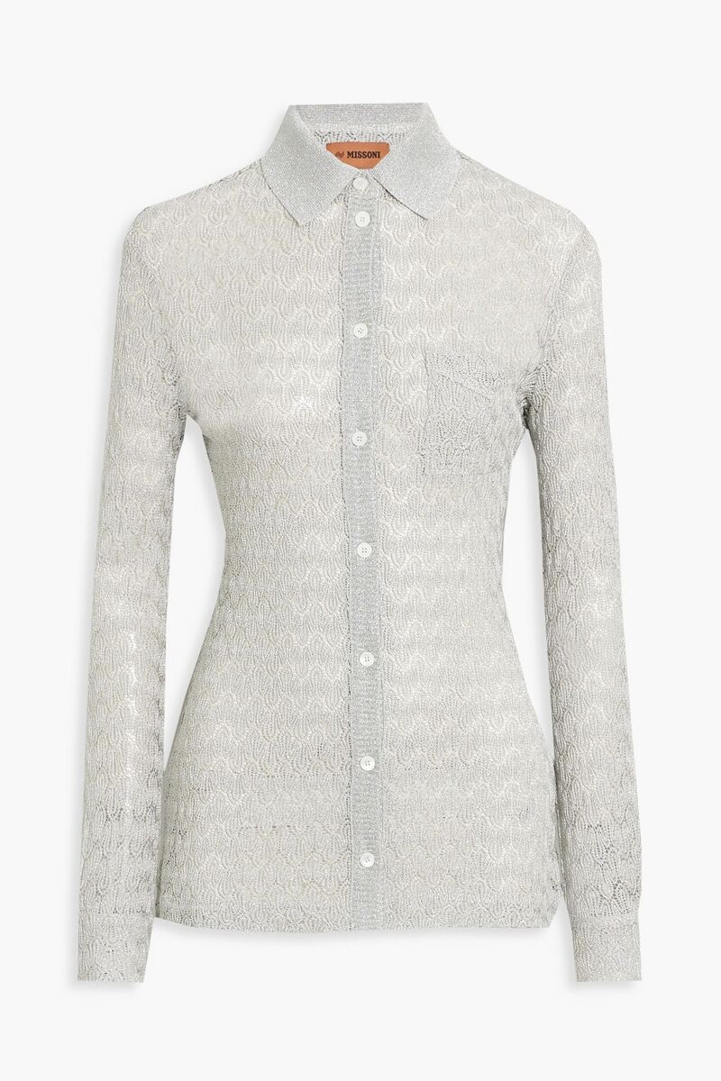 Missoni - Metallic crochet-knit shirt - Metallic - IT 40