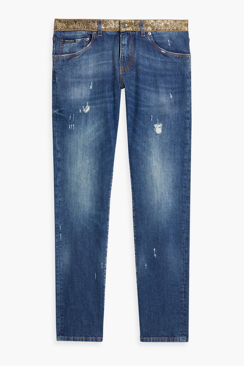 Dolce&Gabbana - Slim-fit distressed denim jeans - Blue - IT 44