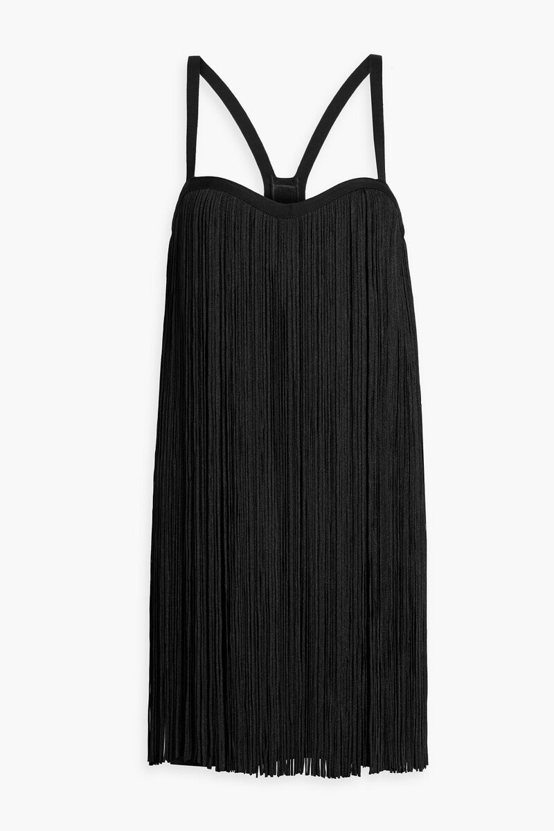 Hervé Léger - Fringed bandage mini dress - Black - XXS