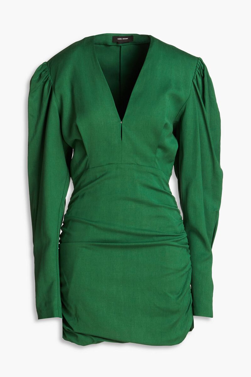 Isabel Marant - Stella pleated Lyocell-blend mini dress - Green - FR 34