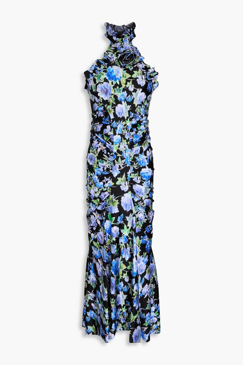 Philosophy di Lorenzo Serafini - Ruffled floral-print jersey midi dress - Black - IT 42