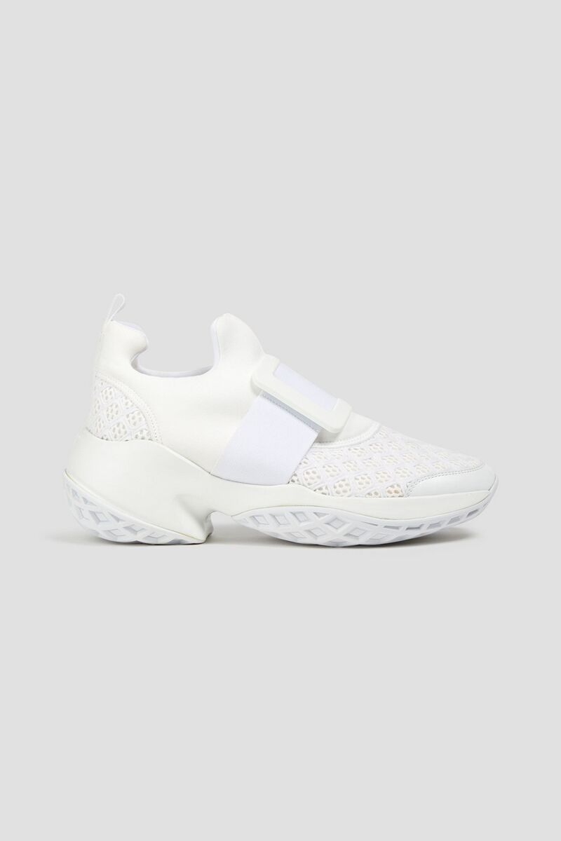 Roger Vivier - Viv Run scuba, mesh and leather sneakers - White - EU 41
