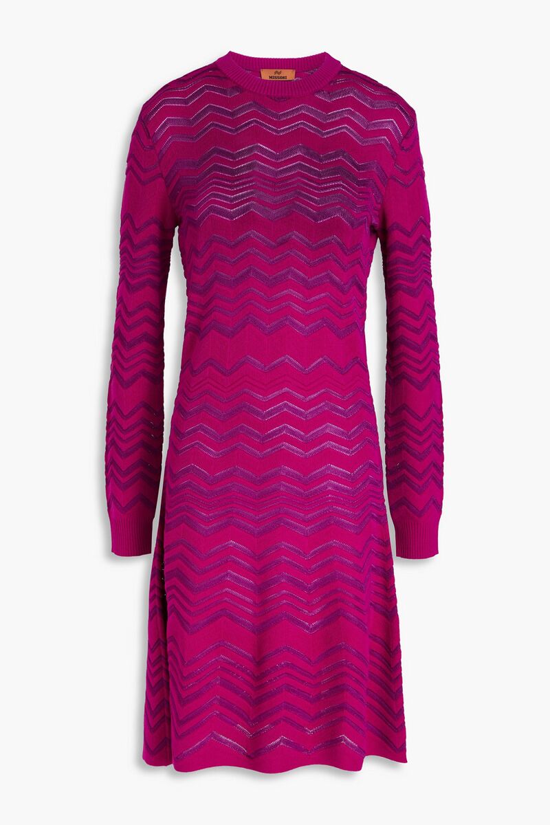 Missoni - Crochet-knit wool-blend dress - Purple - IT 44