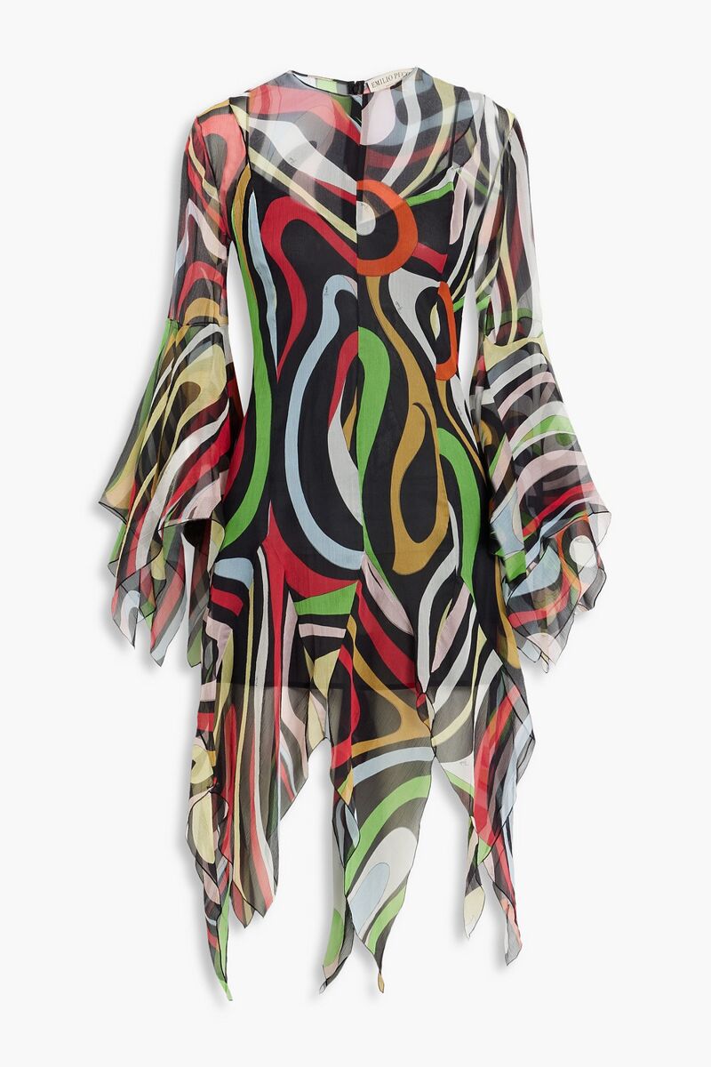 Pucci - Printed silk-georgette dress - Black - IT 40