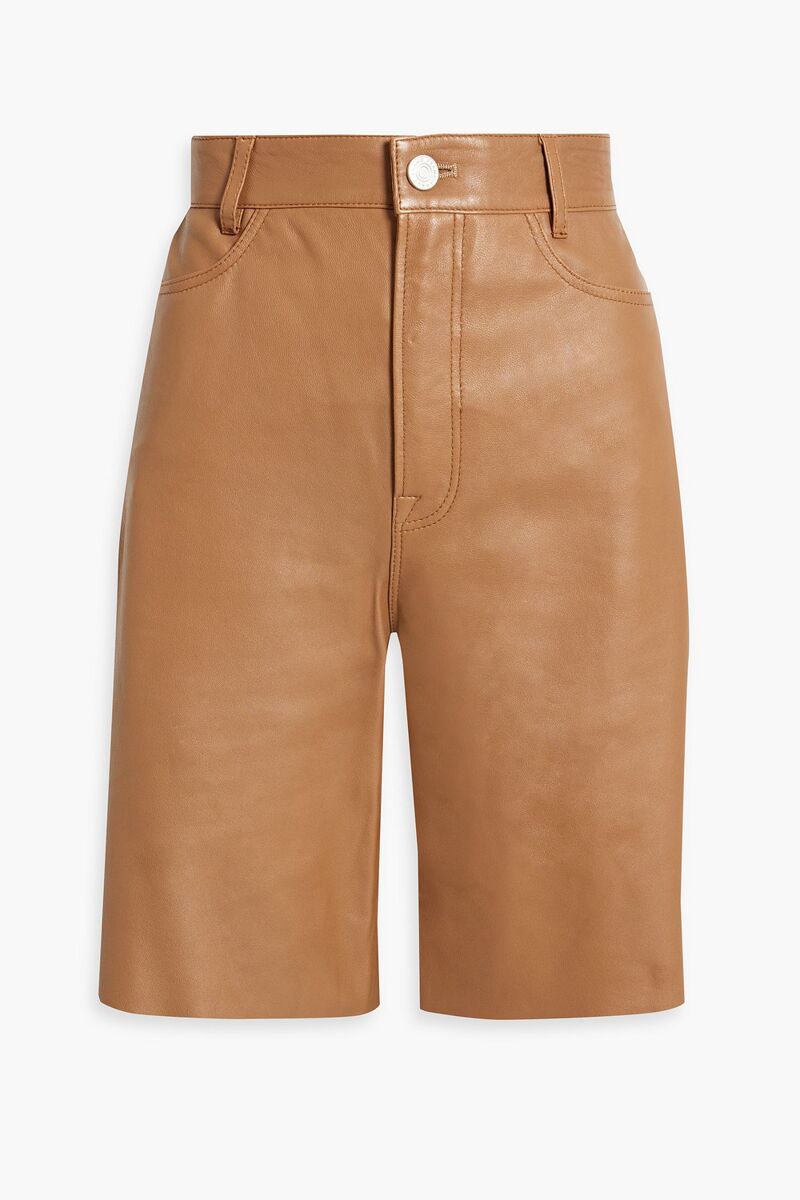 FRAME - Leather shorts - Brown - 23