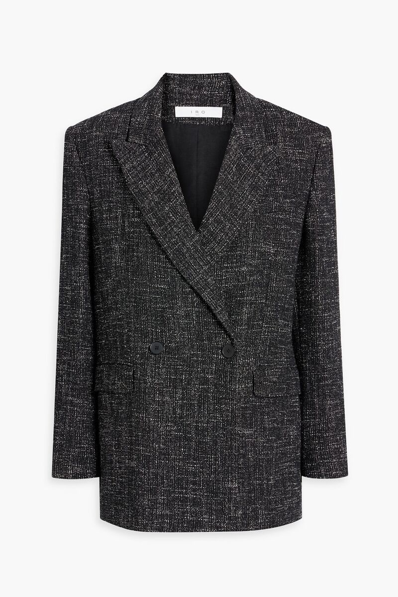 IRO - Yaritza double-breasted metallic tweed blazer - Black - FR 36