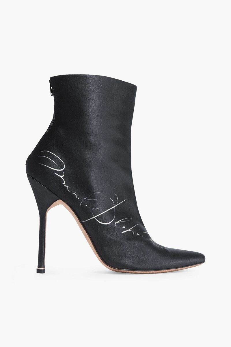 Vetements - Printed satin ankle boots - Black - EU 40