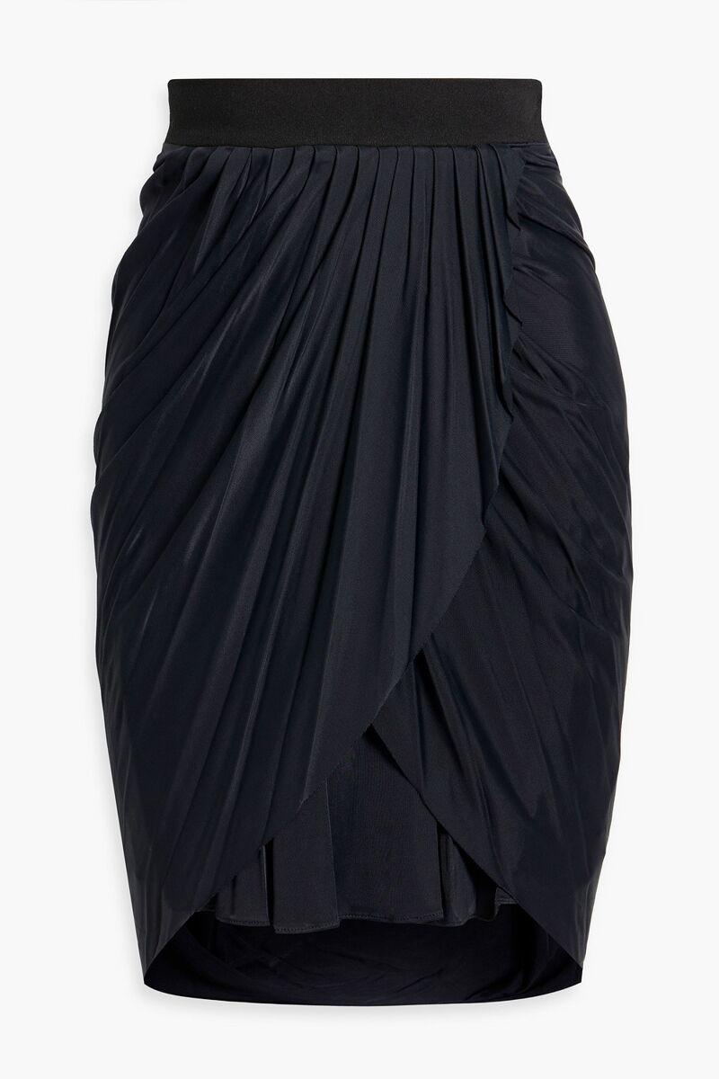Proenza Schouler - Wrap-effect draped jersey mini skirt - Black - US 8