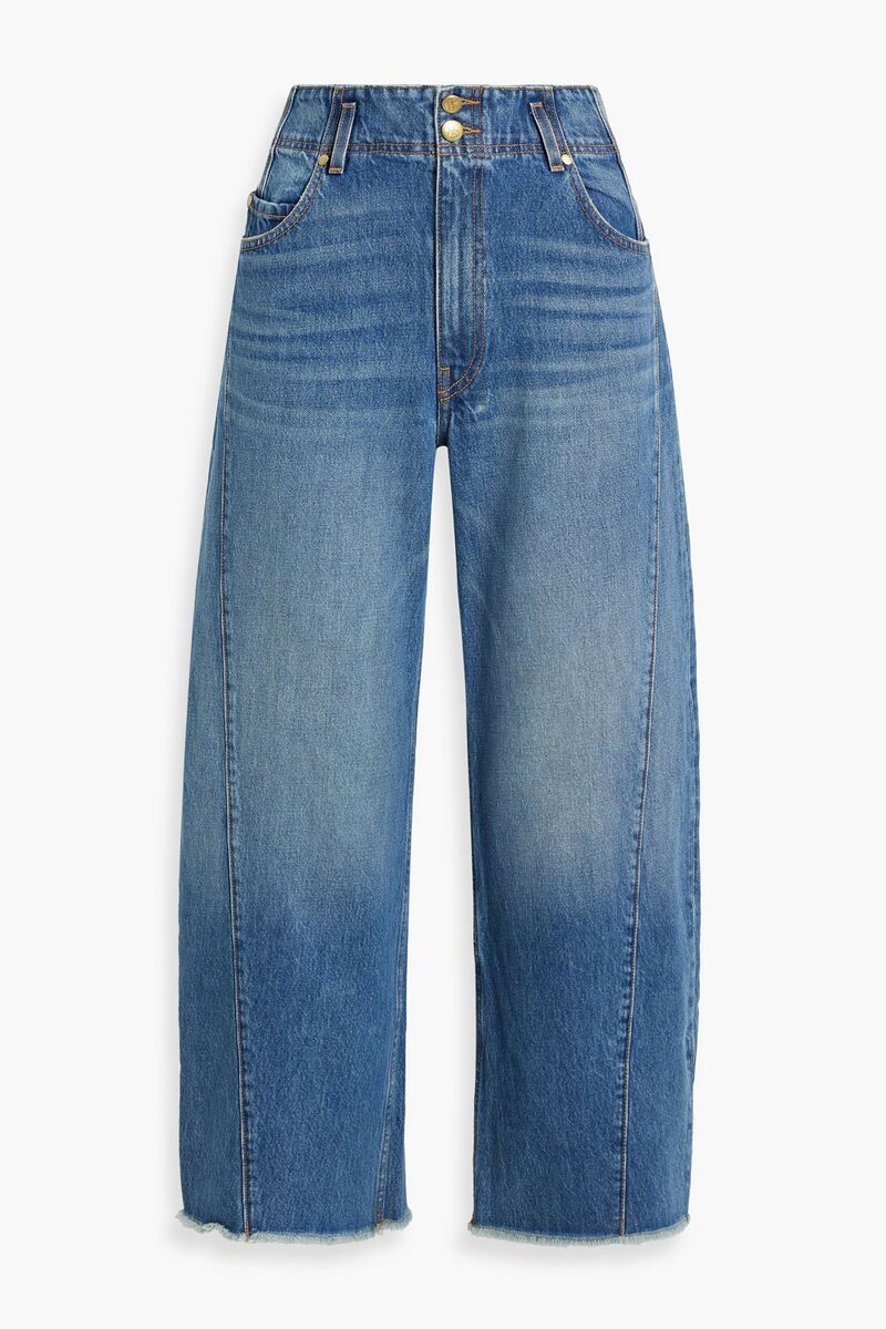 Ulla Johnson - Thea cropped high-rise wide-leg jeans - Blue - 31