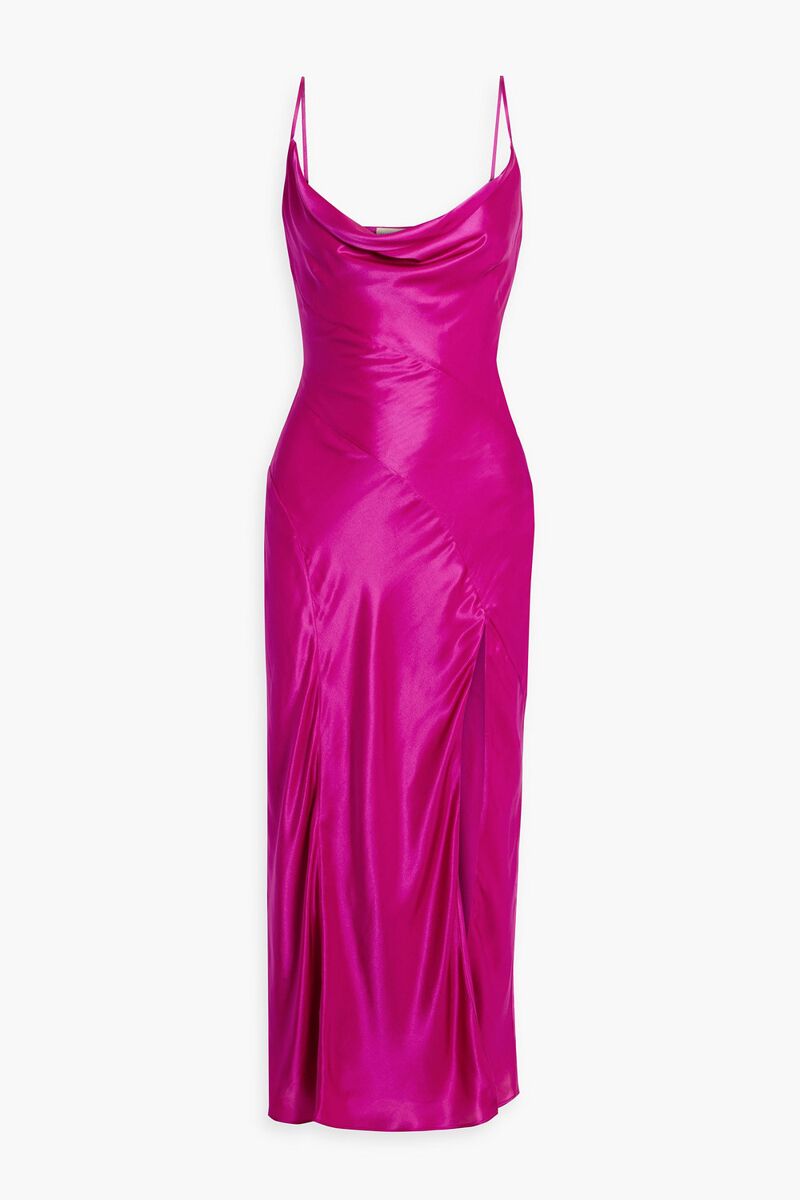 Nicholas - Draped satin midi dress - Purple - US 2