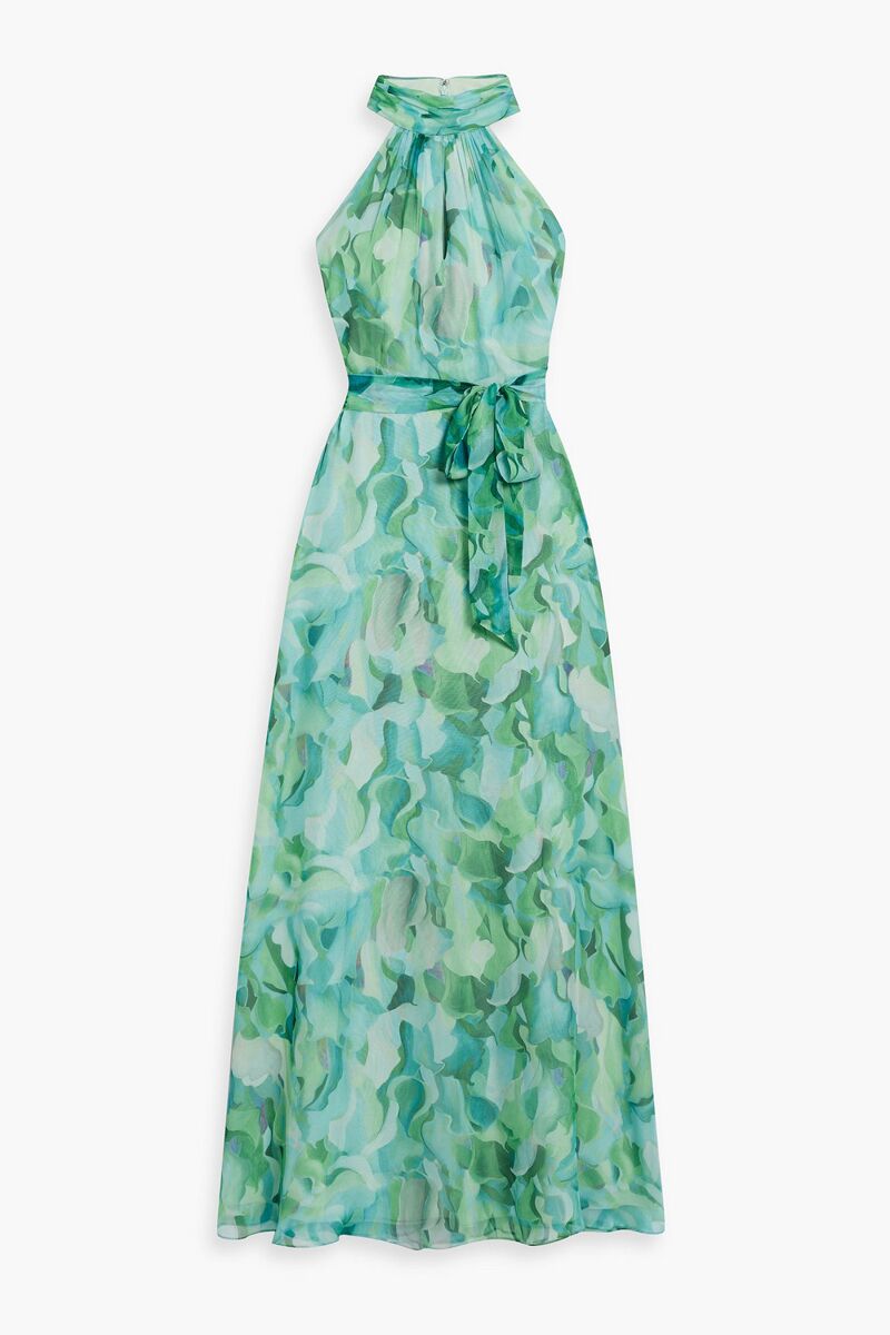 Mikael Aghal - Printed chiffon maxi dress - Green - US 2