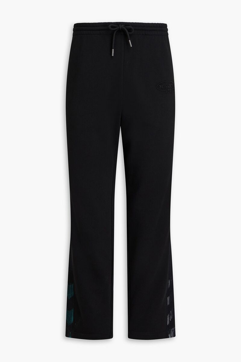 Missoni - Striped French cotton-terry sweatpants - Black - M
