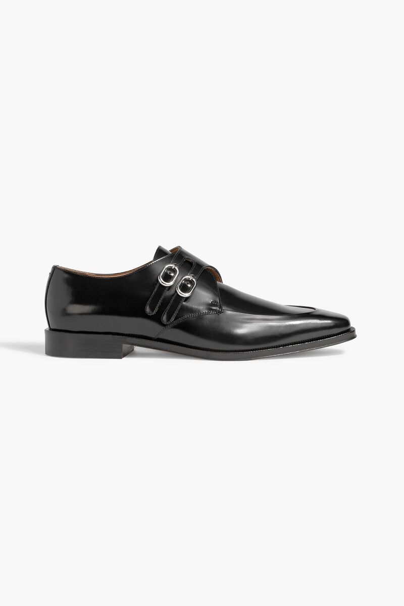 Maison Margiela - Polished leather monk-strap shoes - Black - EU 43