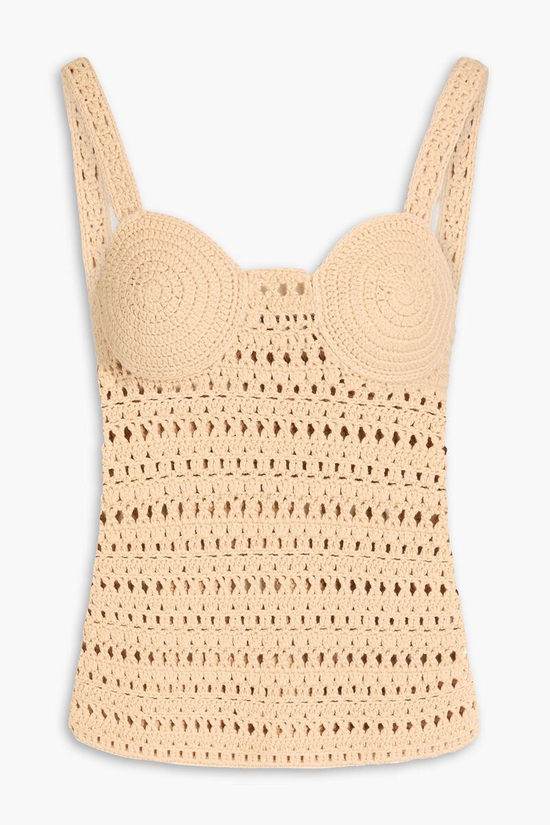 Nanushka - Bernou crocheted cotton-blend top - Neutral - M