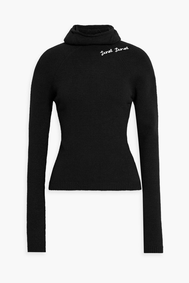 Ienki Ienki - Embroidered knitted hooded sweater - Black - S
