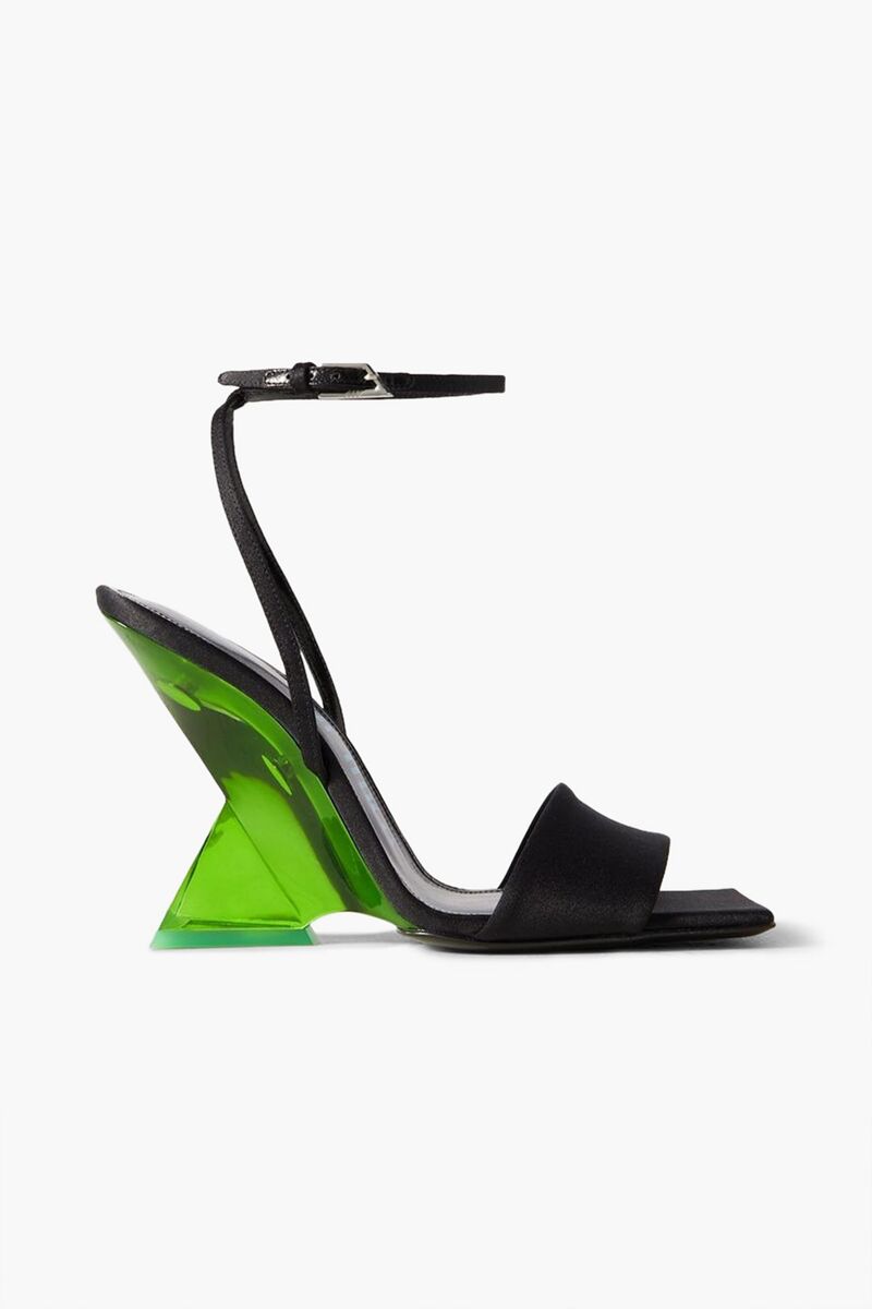 THE ATTICO - Cheope satin wedge sandals - Black - EU 39