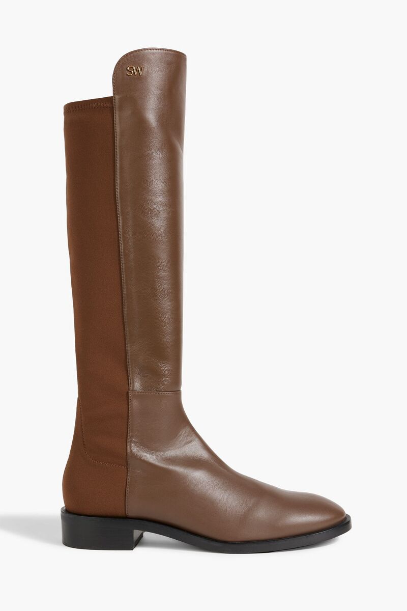 Stuart Weitzman - Keelan City microstretch and leather knee boots - Brown - EU 41.5