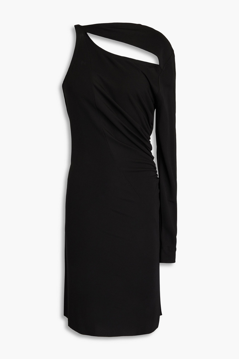 Victoria Beckham - One-sleeve cutout jersey mini dress - Black - UK 8