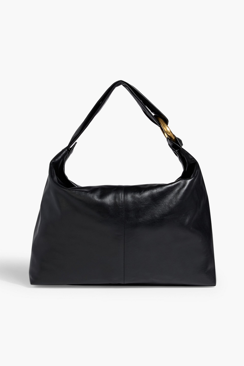 jil sander - leather shoulder bag - black - onesize