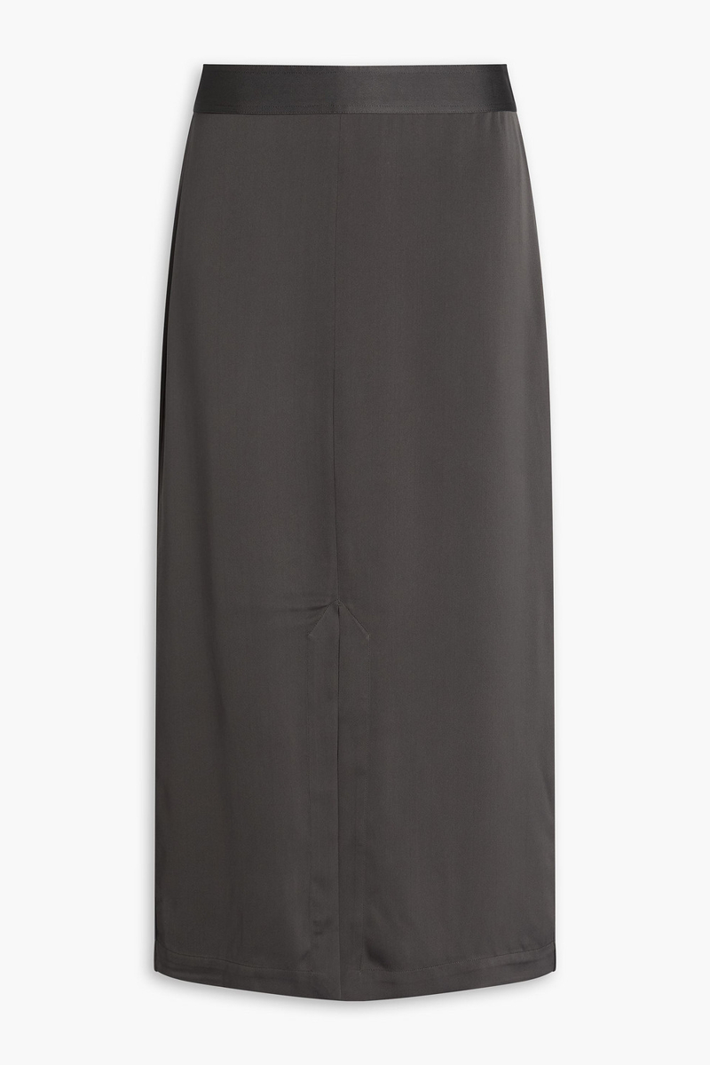 toteme - satin-crepe midi skirt - gray - fr 32