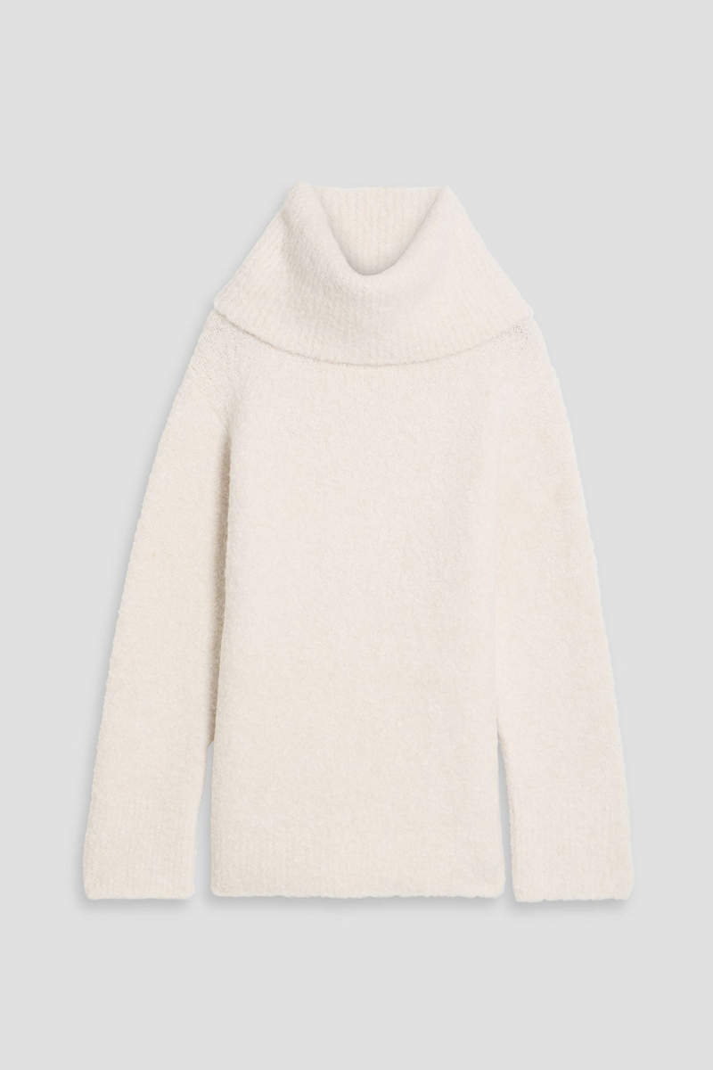 vince. - bouclé-knit turtleneck sweater - white - m