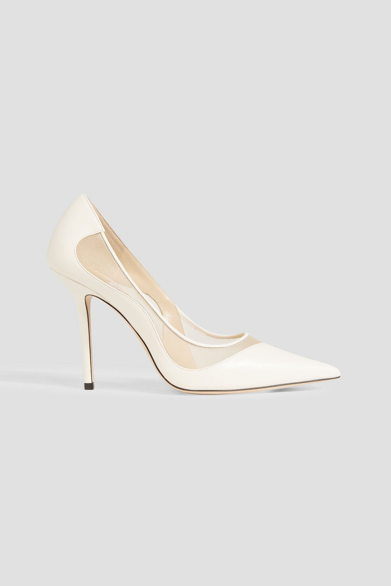 Jimmy Choo - Love 100 mesh and leather pumps - White - EU 41.5
