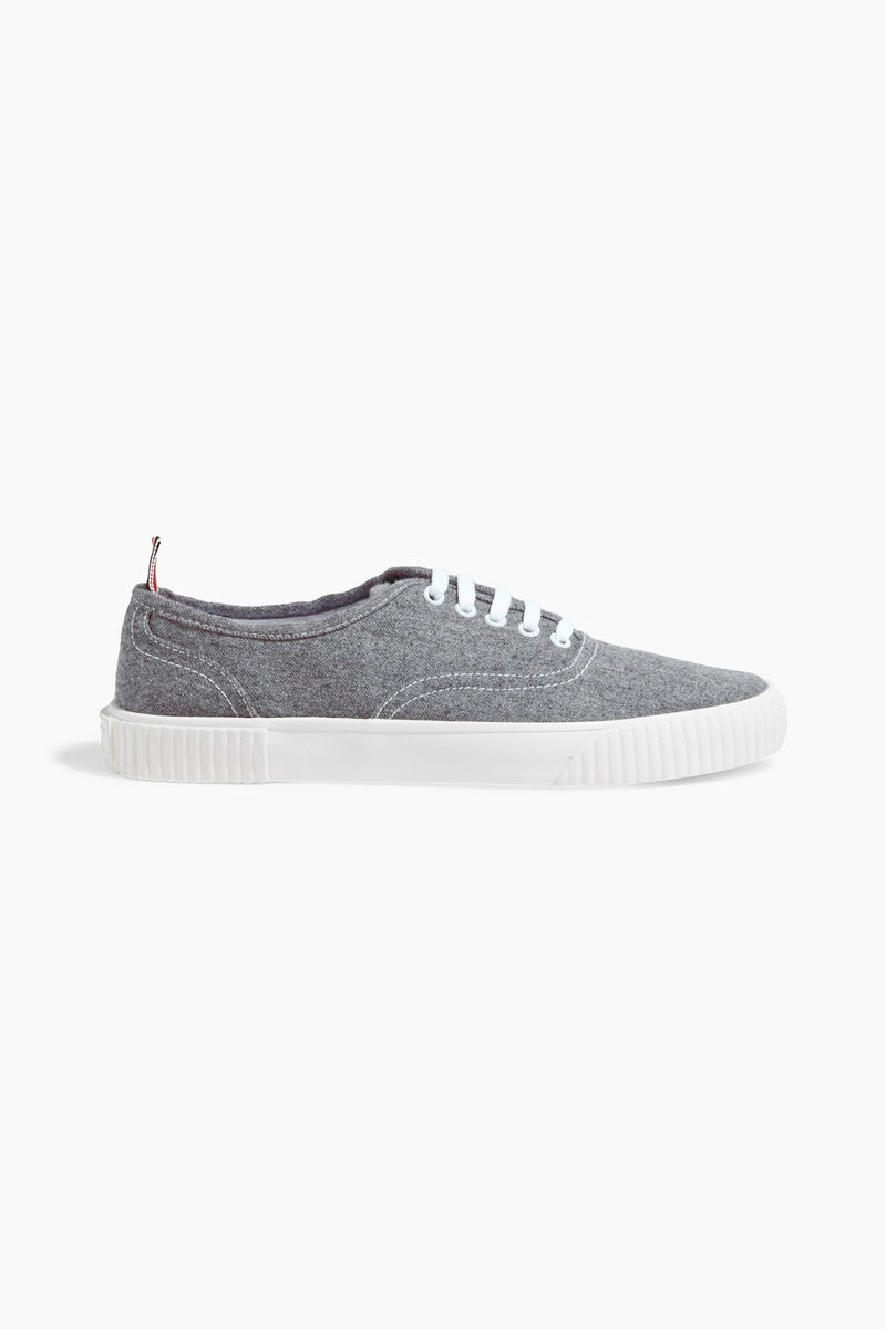 Thom Browne - Heritage boiled wool sneakers - Gray - US 7
