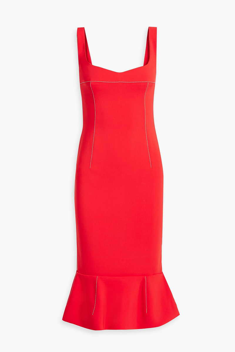 Marni - Fluted cady midi dress - Red - IT 40