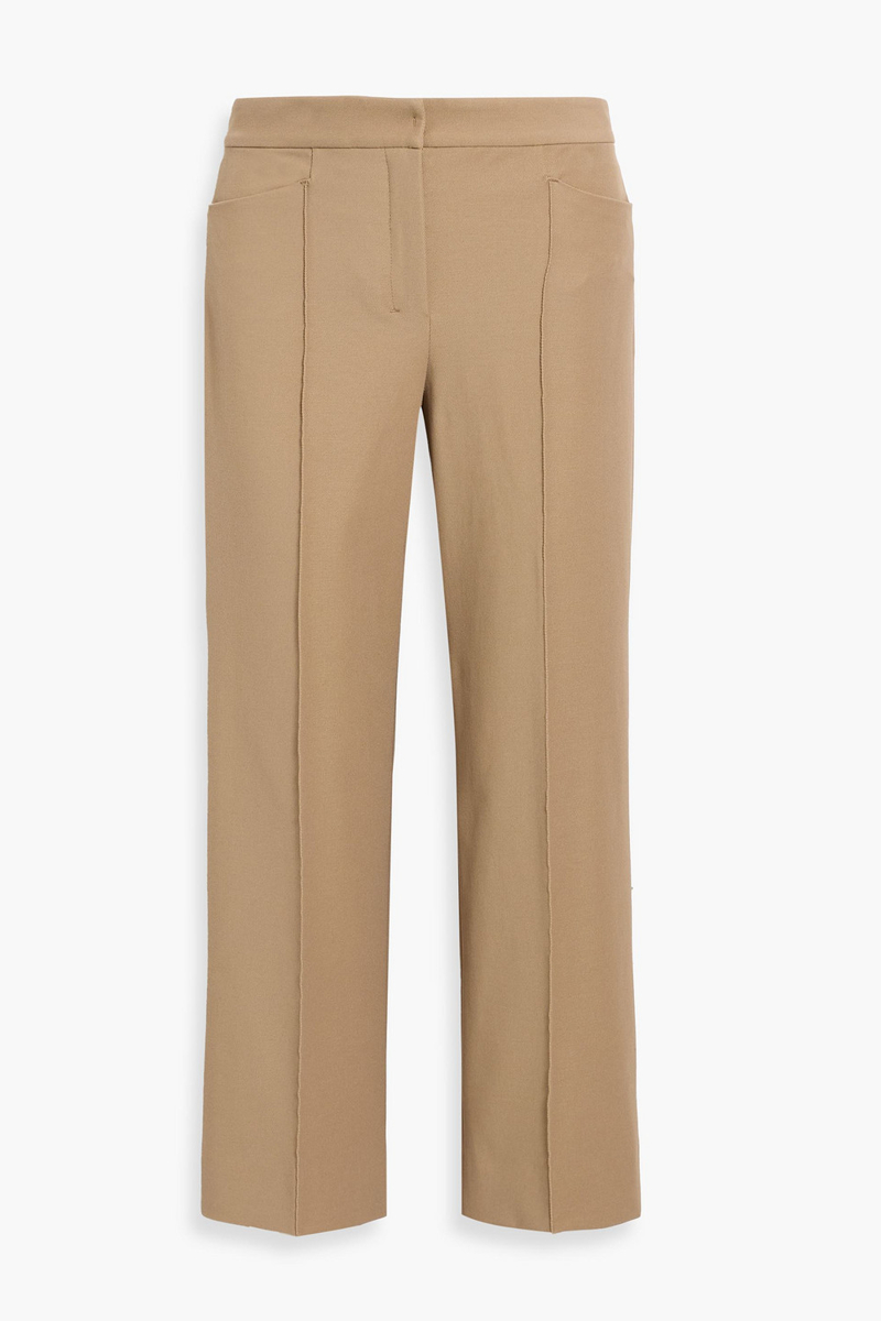 max mara - zemira cotton-blend twill straight-leg pants - brown - it 38