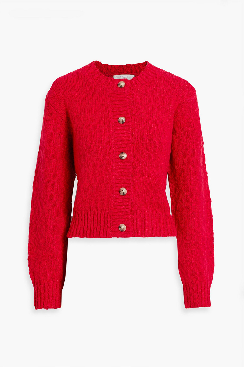 frame - wool-blend cardigan - red - m