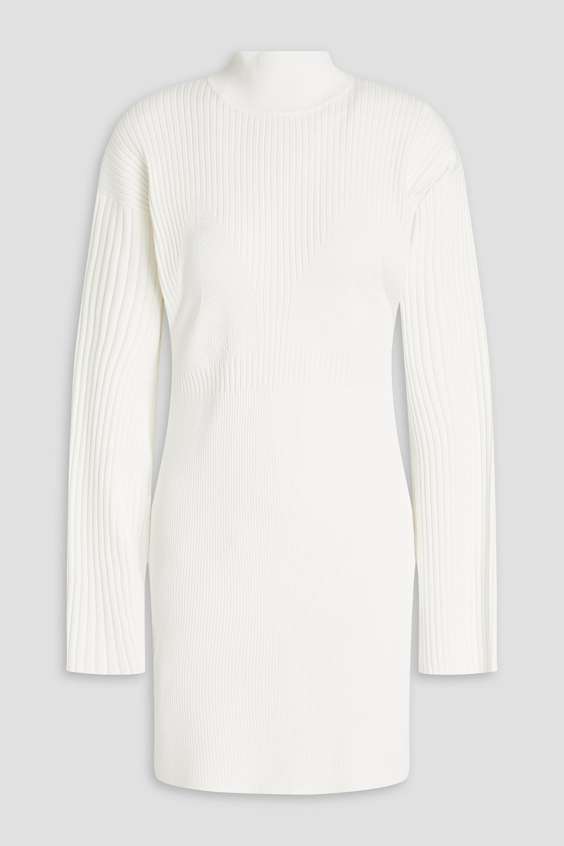Hervé Léger - Ribbed-knit mini dress - White - L