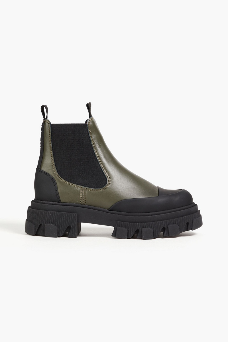 GANNI - Leather Chelsea boots - Green - EU 39