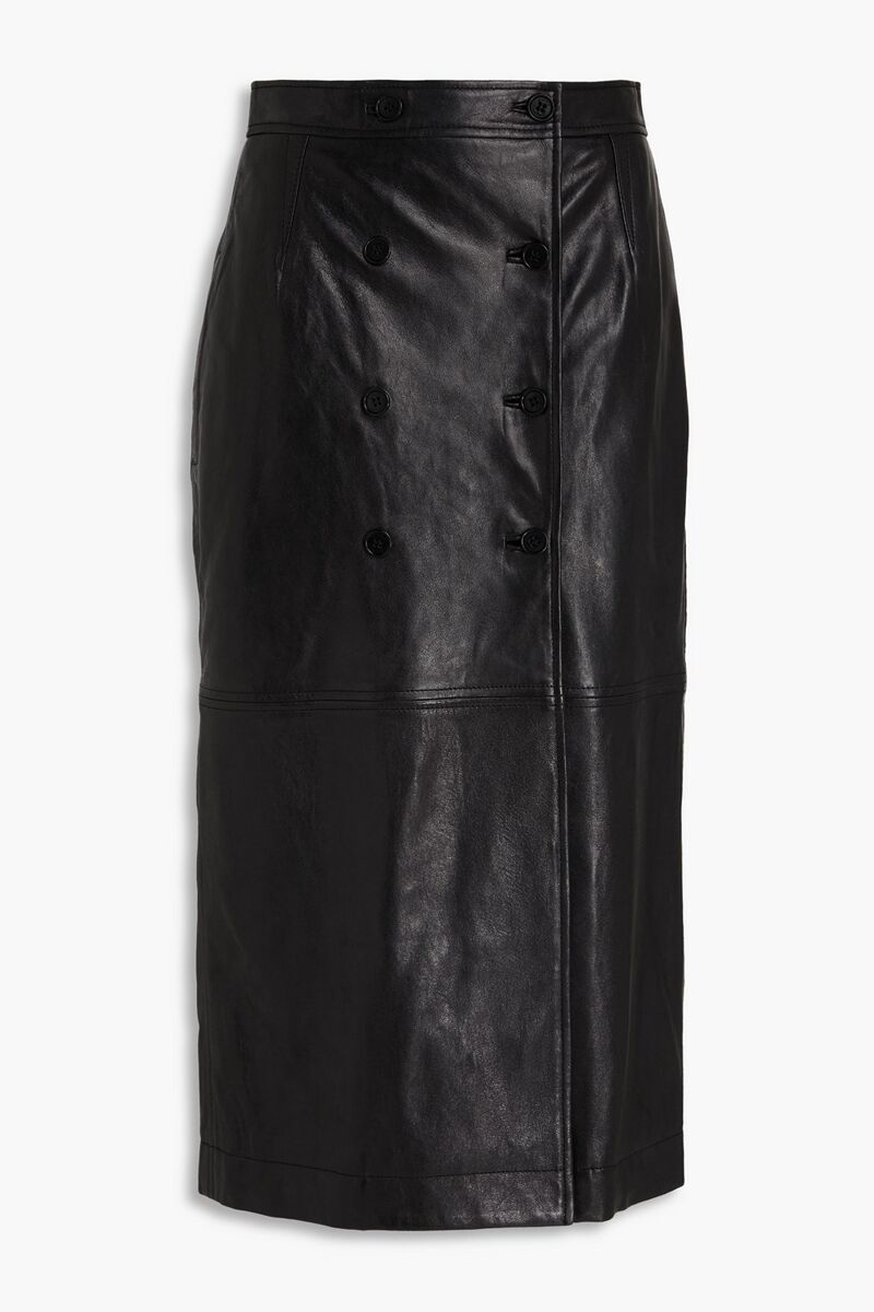 Alberta Ferretti - Leather midi skirt - Black - IT 42