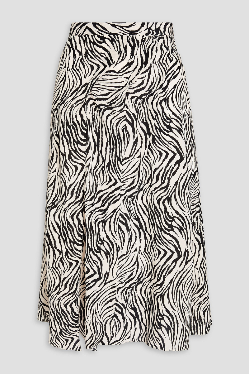Isabel Marant - Cacia zebra-print crepe de chine midi skirt - Animal print - FR 34