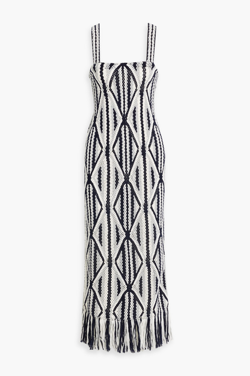 Gabriela Hearst - Daria fringed crochet wool maxi dress - Gray - M