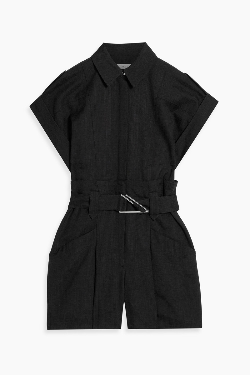 iro - dorellia belted woven playsuit - black - fr 34