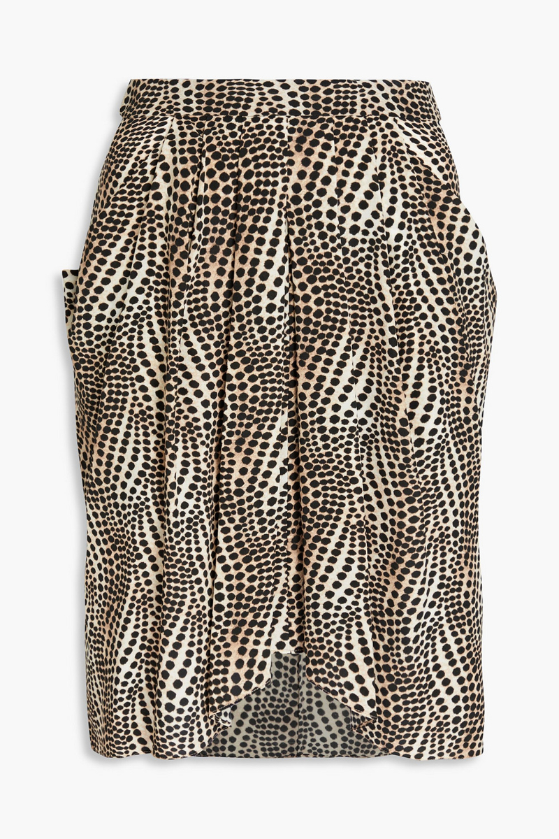 Isabel Marant - Pleated printed silk-blend crepe de chine skirt - Neutral - FR 34