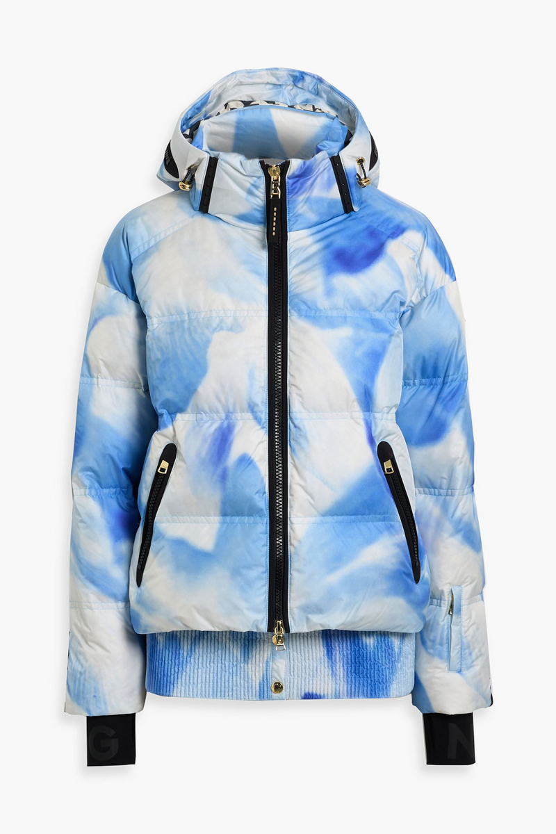 bogner - kelly printed quilted down ski jacket - blue - de 36