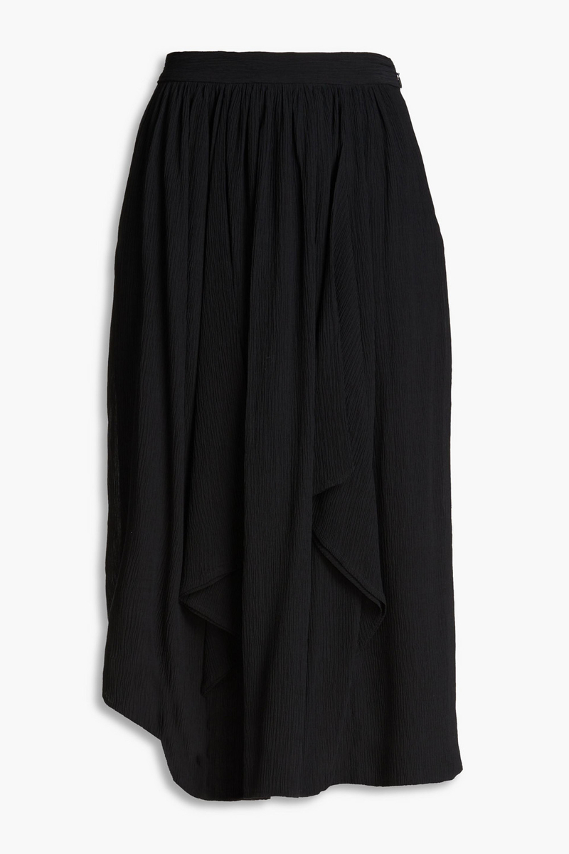 Isabel Marant - Darnae cotton and silk-blend crepon midi skirt - Black - 0
