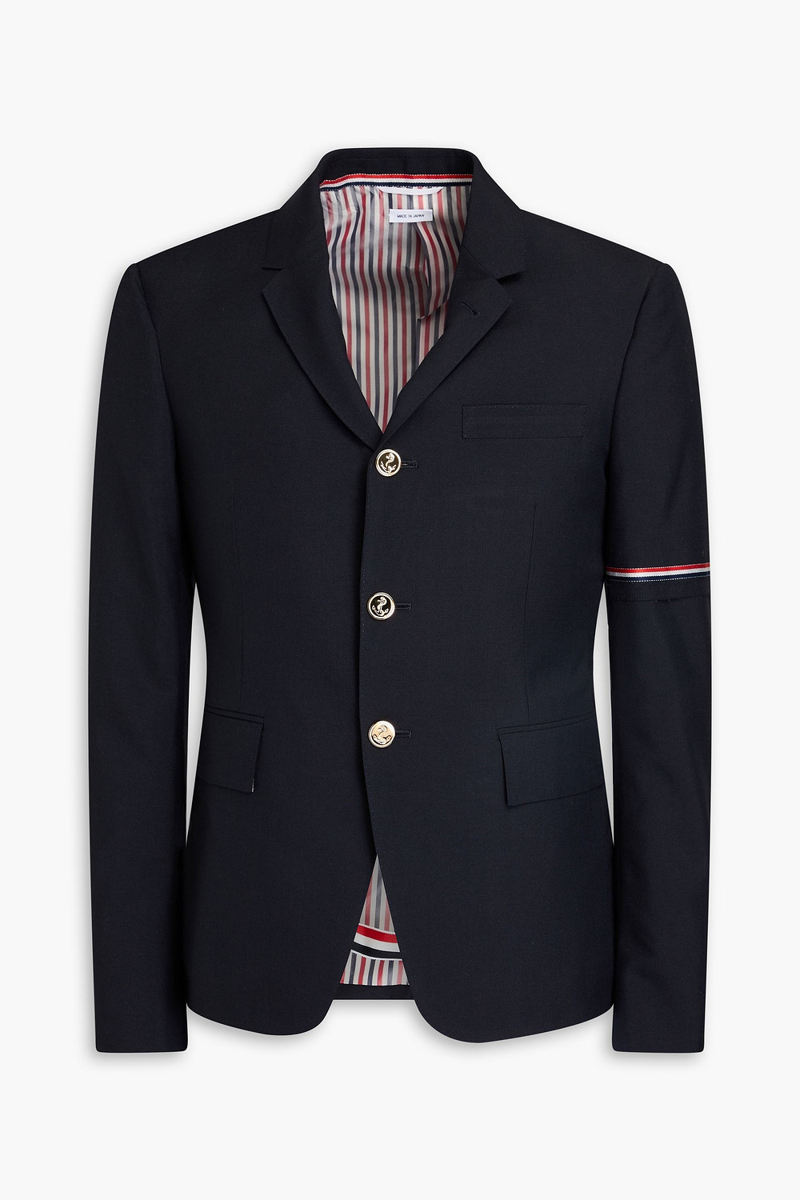 Thom Browne - Grain de poudre wool-blend blazer - Blue - 1