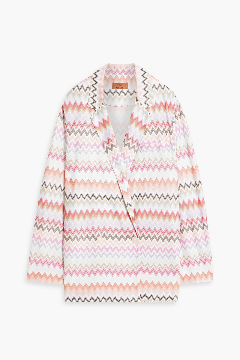 missoni - crochet-knit cotton-blend blazer - white - it 42