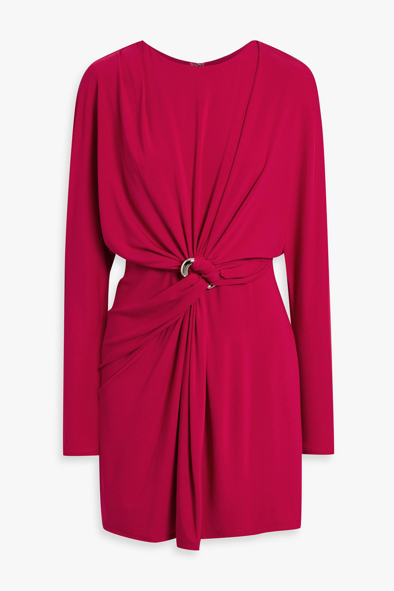 simkhai - linds embellished twisted stretch-jersey mini dress - pink - us 00