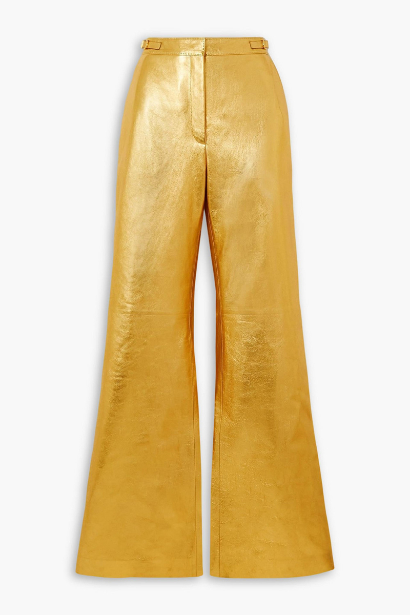 gabriela hearst - vesta metallic leather wide-leg pants - metallic - it 42